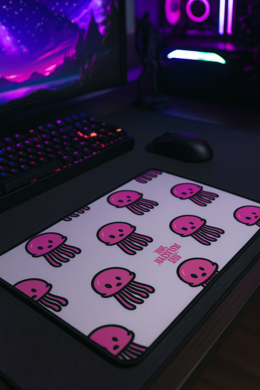 The Jellyfish Ink™ Signature Bubbles Pattern Desk Mat 12"x22"