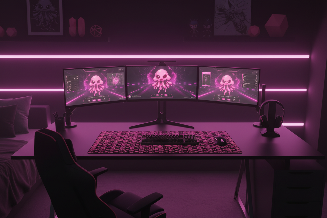 Bubbles Pink Pressure Large Gaming Pad