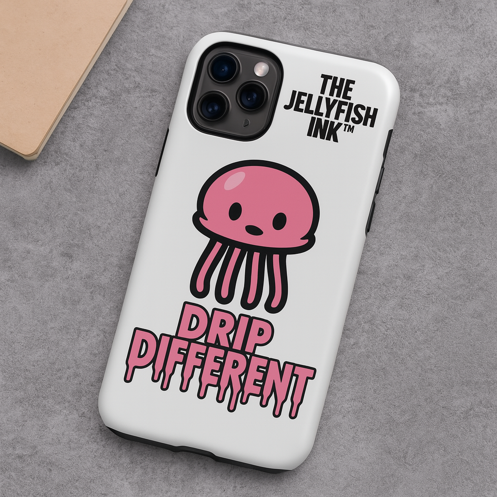 The Jellyfish Ink™ Signature Drip Different™ Bubbles iPhone Case (Tough)