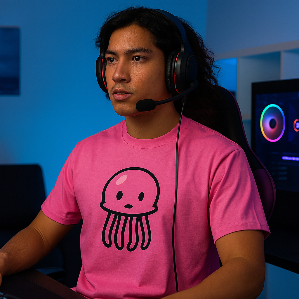 The Jellyfish Ink™ Signature Bubbles Tee Adult - PNK/BLK